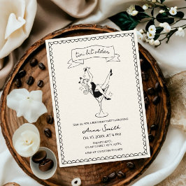 Convites Tini Bit Older Cocktail Mão Desenhada Única Aniver