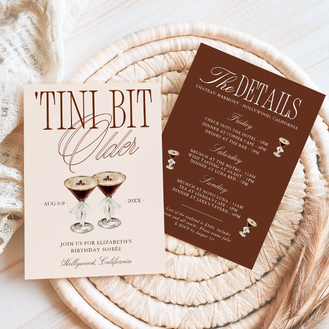 Convites 'Tini Bit Older Espresso Martini Aniversário (Criador carregado)