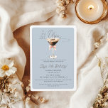Convites Tini Bit Older Espresso Martini aniversário de 30<br><div class="desc">Agite as coisas com este aniversário de 30 anos chic e divertido convite com uma aquarela espresso martini com um arco cor-de-rosa. Colocada contra um fundo azul empoeirado editável, esta design é perfeita para uma celebração na moda cheia de coquetéis, risos e dança. Ideal para um salão ou festa de...</div>