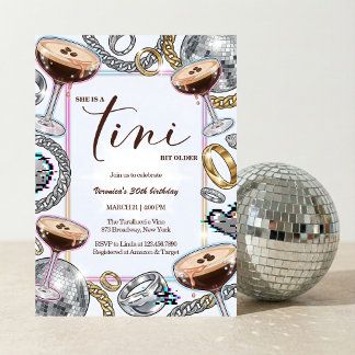 Convites Tini Bit Older Espresso Martini Glam Birthday