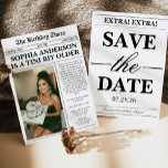Convites Tini Bit Older Newspaper Adult Birthday<br><div class="desc">Tini Bit Older Newspaper Adult Birthday Invitation</div>