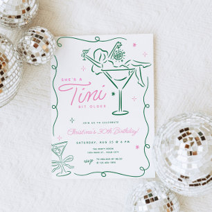Convites Tini Bit Older Whimsical Martini Birthday