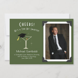 Convites Tini Bit Smarter Graduation Announcement Martini