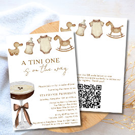 Convites Tini One Espresso Martini Chá de Bebê Código QR
