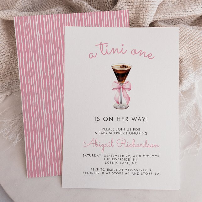 Convites Tini One Espresso Martini Festa de Bebê Menina Ros (Criador carregado)