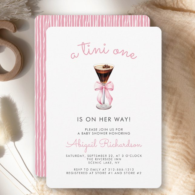 Convites Tini One Espresso Martini Festa de Bebê Menina Ros (Criador carregado)