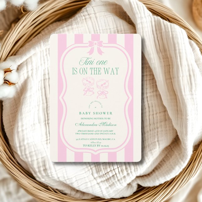 Convites Tini Rosa Está A Caminho Do Chá de fraldas (Criador carregado)