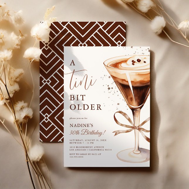 Convites Tini Um Pouco Mais Velho Martini de Espresso Festa (Criador carregado)