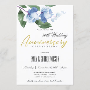 Convites TINTA AZUL VERDE LAVAGEM Aquarela FLORAL ANIVERSÁR