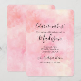 Convites Tinta Cor-de-rosa Girly Blush