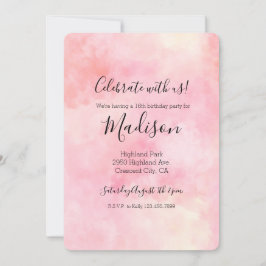 Convites Tinta Cor-de-rosa Girly Blush