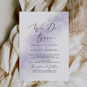 Convites Tinta de Aguarela   Renovação de Voto Roxo Nós Faz