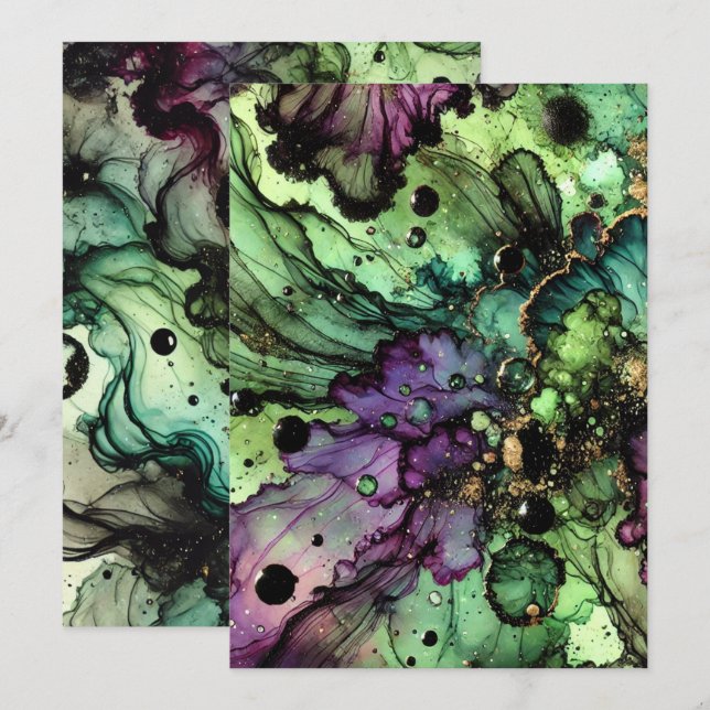 Convites Tinta de Álcool do Halloween de Bruxa Imprimível (Frente/Verso)