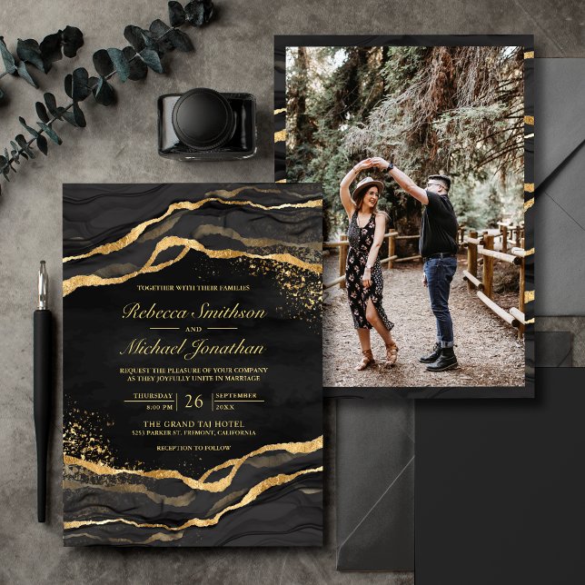 Convites Tinta Fluida Ouro Preto Foto Casamento (Criador carregado)