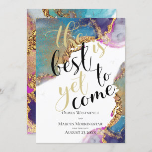 Convites Tinta magenta com abstrato marmoreado Azul Salve a