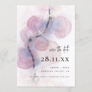 Convites Tinta rosa com álcool moderno - Salve a data