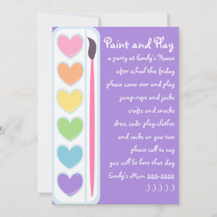 Convites Tintas e escovas de Namorados