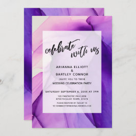 Convites Tintas Roxas Celebram Conosco Recepção de Casament