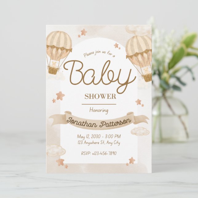 Convites Tiny Moments Big Love Baby Shower (Em pé/Frente)