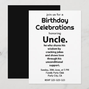 Convites Tio Inspirador Citação Engraçada Aniversário Tio