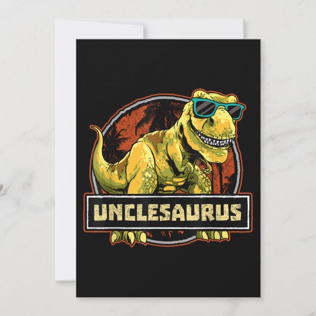 Convites Tio Saurus T rex Tio Saurus Dinossauro (Frente)