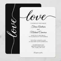 Típica de Casamento de Script de Amor, preto e bra