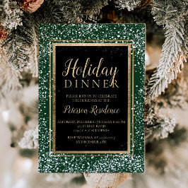 Convites Típica de ouro em forma verde para festas de neve