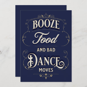 Convites Típica Engraçada Booze Dança Comida Move Casual
