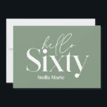 Convites Típica mínima moderna — 60 anos<br><div class="desc">O mínimo moderno de tipografia é o simples sábio verde e branco 60º convite de aniversário. Parte de uma coleção contemporânea.</div>