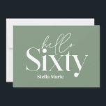 Convites Típica mínima moderna — 60 anos<br><div class="desc">O mínimo moderno de tipografia é o simples sábio verde e branco 60º convite de aniversário. Parte de uma coleção contemporânea.</div>