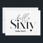 Convites Típica mínima moderna — 60 anos<br><div class="desc">O mínimo moderno de tipografia é o simples convite de 60 anos,  preto e branco. Parte de uma coleção contemporânea.</div>