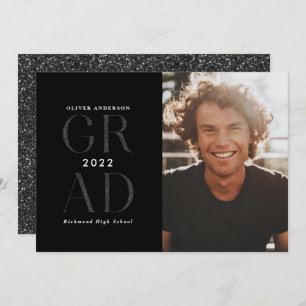 Convites Típica moderna graduação de fotos em preto