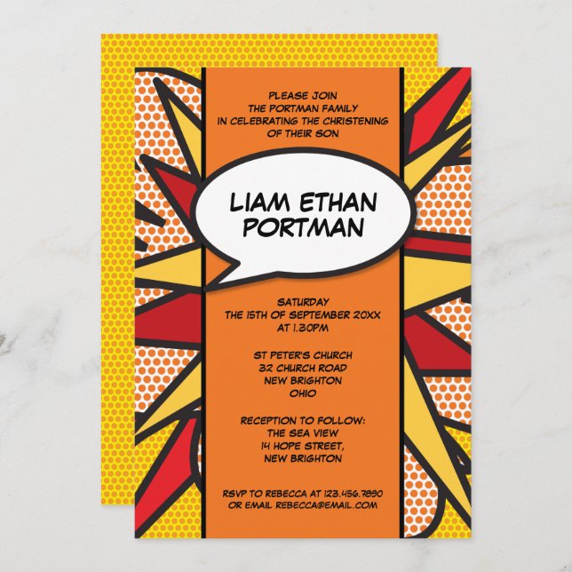 Convites Típico da Diversão Moderna de Natal Batismo (Frente/Verso)