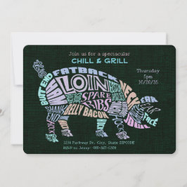 Convites Típico Típico de Cortes de Porco de Pastel Rosa CH