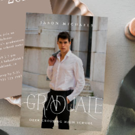 Convites Tipo de na moda Taupe de Festa de formatura de Fot