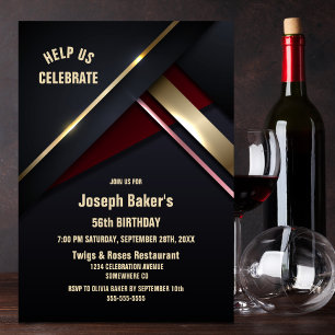 Convites Tipo Dourado Qualquer Festa de aniversário etária