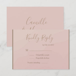 Convites Tipo elegante blush coral aquarela casamento rsvp
