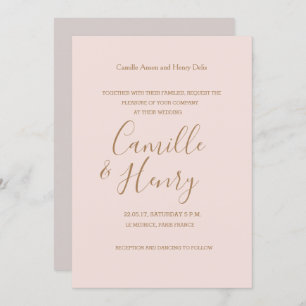 Convites Tipo elegante rosa cor-de-rosa, blusa de ouro mode