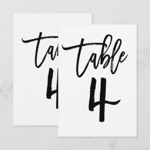 Convites Tipo Preto Moderno Script Moderno Número da Mesa 4