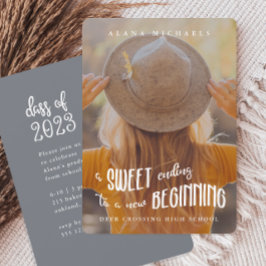 Convites Tipo Whimsical 2023 Photo Festa de formatura Blue