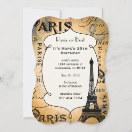 Convites Tipografia Calliografia Paris França Torre Eiffel