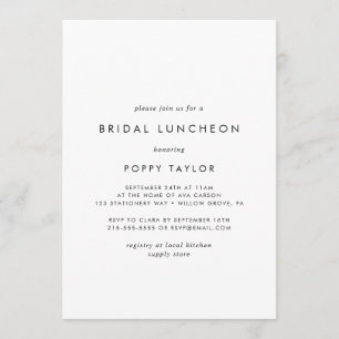 Convites Tipografia Chic Bridal Luncheon