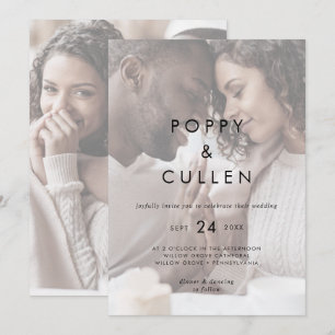 Convites Tipografia Chic   Faded Foto Casual Casual