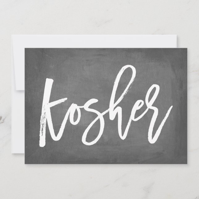 Convites Tipografia Chic Letreiro de Giz Kosher Impressão (Frente)