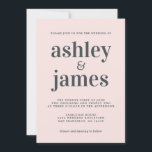 Convites Tipografia Chic Simples Casamento Pink Pastel<br><div class="desc">O convite para casamento simples e chic apresenta na moda fora de preto, tipografia elegante e moderna em fundo rosa pastel. Basta adicionar os detalhes do seu casamento. Desenvolvido exclusivamente para você pelo Happy Dolphin Studio. Se precisar de ajuda ou produtos correspondentes, entre em contato conosco em happydolphinstudio@outlook.com. Estamos felizes...</div>