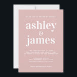 Convites Tipografia Chic Simples Casamento Rosa De Prata<br><div class="desc">O convite para casamento simples e chic apresenta na moda branco, tipografia elegante e moderna em um fundo cor-de-rosa-prata. Basta adicionar os detalhes do seu casamento. Desenvolvido exclusivamente para você pelo Happy Dolphin Studio. Se precisar de ajuda ou produtos correspondentes, entre em contato conosco em happydolphinstudio@outlook.com. Estamos felizes em ajudá-lo...</div>