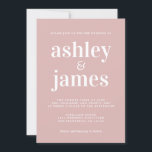 Convites Tipografia Chic Simples Casamento Rosa De Prata<br><div class="desc">O convite para casamento simples e chic apresenta na moda branco, tipografia elegante e moderna em um fundo cor-de-rosa-prata. Basta adicionar os detalhes do seu casamento. Desenvolvido exclusivamente para você pelo Happy Dolphin Studio. Se precisar de ajuda ou produtos correspondentes, entre em contato conosco em happydolphinstudio@outlook.com. Estamos felizes em ajudá-lo...</div>