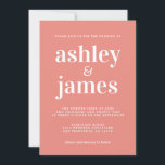 Convites Tipografia Chic Simples Queimou Casamento De Coral<br><div class="desc">O convite de casamento simples e chic apresenta na moda branco, tipografia elegante e moderna em fundo de coral queimado. Basta adicionar os detalhes do seu casamento. Desenvolvido exclusivamente para você pelo Happy Dolphin Studio. Se precisar de ajuda ou produtos correspondentes, entre em contato conosco em happydolphinstudio@outlook.com. Estamos felizes em...</div>