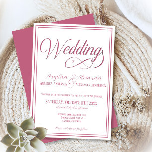 Convites Tipografia Clássica Casamento Formal de Rosegold W