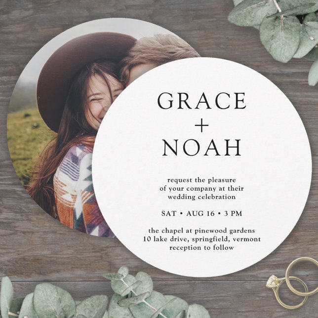 Convites Tipografia Clássica Simples e Casamento Mínimo de  (Criador carregado)